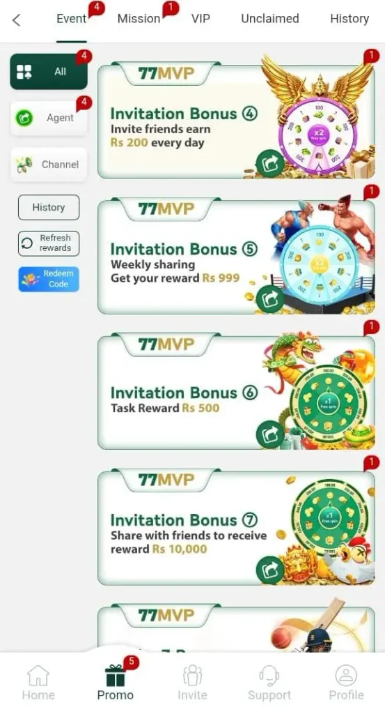 77MVP Game Key features